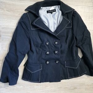 Nanette Lepore Navy Double-Breasted Blazer